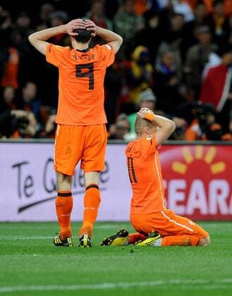 Arjen Robben (re.) und Robin Van Persie (NED) enttäuscht - Spanien, Soccer City Stadium, Johannesburg giorgioxperottino