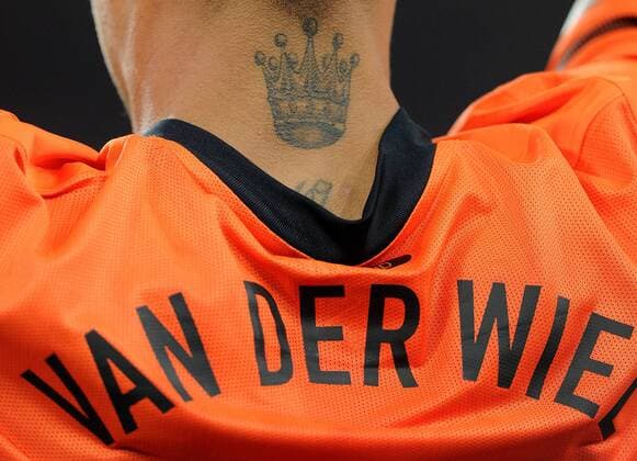 July 11, 2010 - Johannesburg, - Gregory Van Der Wiel of Netherlands is seen during the 2010 FIFA World Cup Final soccer match between Netherlands and Spain at Soccer City Stadium on July 11, 2010 in Johannesburg, . - ZUMAgh1 o0 Tattoo Detail