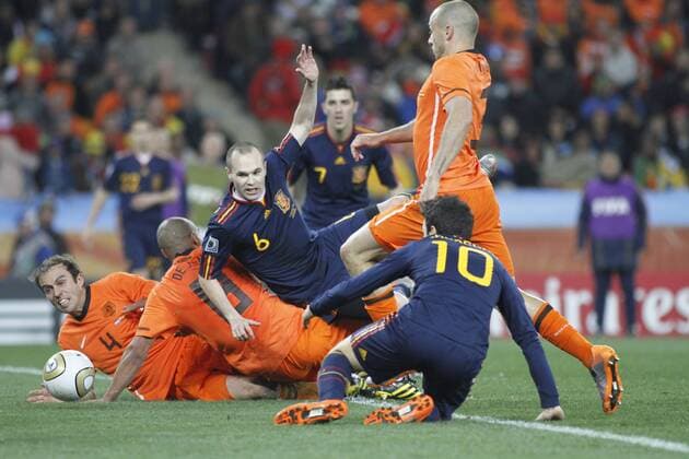 Andres Iniesta (6) - Holland (orange) vs Spain in the FIFA World cup Final - Soccer city. Johannesburg. . Sunday 11th July 2010 