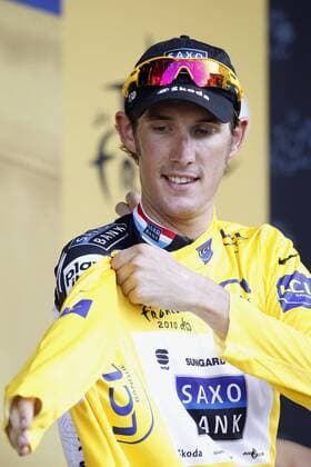 Tour de France 2010, 10. Etappe, Chambery - Gap: Andy Schleck (Saxo Bank) verteidigt das Gelbe Trikot 
