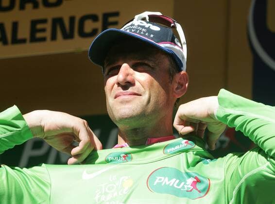 15.07.2010 Bourg-les Valence, Radsport 97. Tour de France 2010, 11. Etappe Sisteron - Bourg-les Valence, Alessandro PETACCHI ITA im grünen Trikot