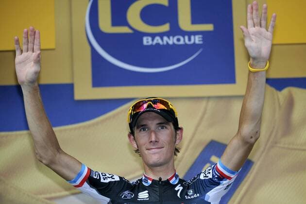 Tour de France 2010 - Etappe 12 - 16.07.2010 - Bourg de Peage Mende - Andy Schleck (LUX) - Saxobank - xPhotoNewsx -  o0 Jubel Freude