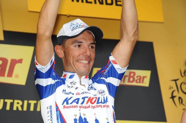 2010, Tour de France, Etappe 12, Bourg de Peage - Mende, Etappensieger Joaquim Rodriguez Oliver (ESP) - Katusha -  o0 Jubel Freude