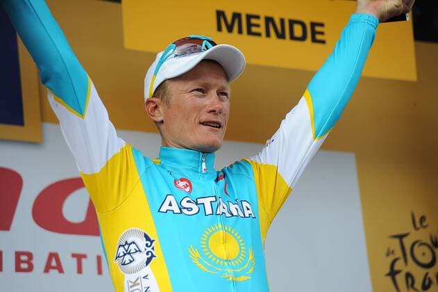 2010, Tour de France, Etappe 12, Bourg de Peage - Mende, Astana 2010, Alexander Vinokourov -  o0 Jubel Freude