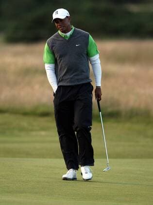 Tiger Woods of USA during the second day of the Open Golf Championships at St Andrews, Scotland. 