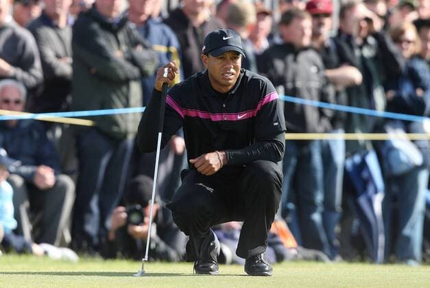 Tiger Woods of USA during the third day of the Open Golf Championships at St Andrews, Scotland. 