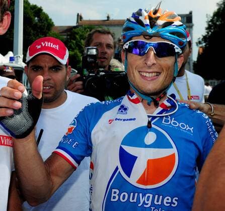 RADSPORT - Tour de France 2010 PAU,FRANKREICH,20.JUL.10 - DIVERS, RADSPORT - Tour de France 2010, 16. Etappe, Bagneres de Luchon - Pau. Bild zeigt den Jubel von Etappensieger Pierrick Fedrigo (FRA Bbox Bouyges Telecom).  o0 Freude