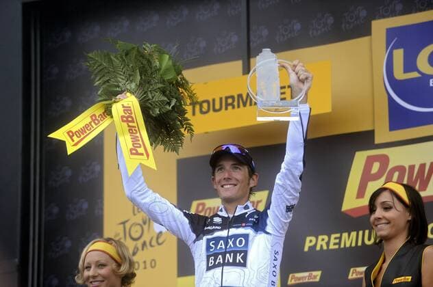 Cyclisme : Tour de France 2010 - 17. Etappe - 22.07.2010 - Pau Col du Tourmalet - Etappensieger Andy Schleck (LUX Saxobank Saxo Bank) gewinnt die 17. Etappe - xPhotoNewsx  o0 Etappensieg, Etappensieger Jubel, Freude