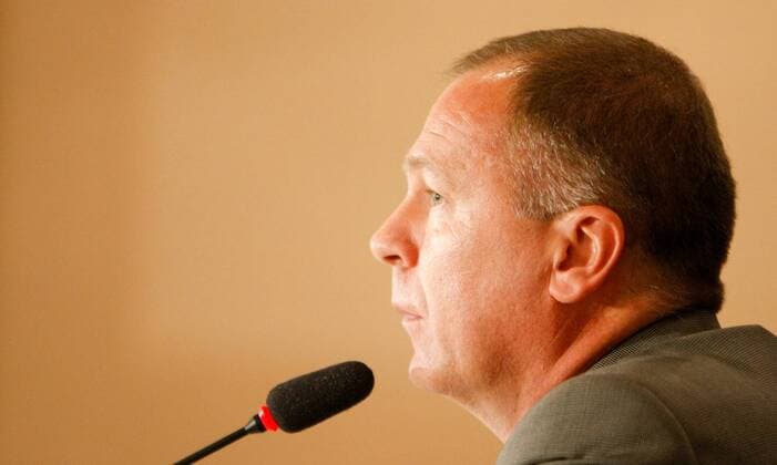 Mano Menezes während seiner Vorstellung als neuer brasilianischer Nationaltrainer im Sheraton Hotel in Rio de Janeiro. x(55)xWagnerxMeierx xFotoarenax  (1367) Luiz Antonio Venker