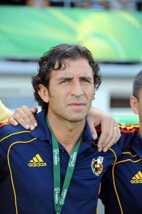 Spanien (rot) - England (weiß), Luis Milla Aspar (Coach ESP)  o0 Trainer, Nationaltrainer