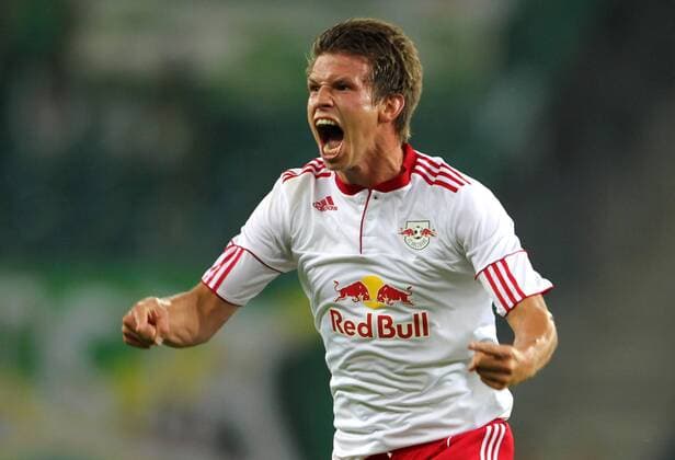 FUSSBALL - UEFA CL Quali, RBS vs Omonia SALZBURG,AUSTRIA,04.AUG.10 - FUSSBALL - UEFA Champions League Qualifikation, Red Bull Salzburg vs Omonia Nikosia. Bild zeigt den Jubel von Franz Schiemer (RB).  o0 Jubel Freude