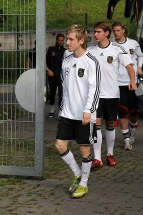 Deutschland v.li.: Marko Marin, Patrick Helmes, Manuel Neuer