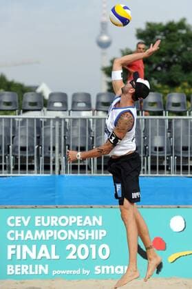 BEACHVOLLEYBALL - CEV EM 2010 BERLIN, 12.AUG.10 Herren. Bild zeigt Clemens Doppler (AUT). 