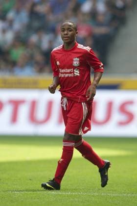 MONCHENGLADBACH, GERMANY - Sunday, August 1, 2010: FC Liverpool s Raheem Sterling makes his debut for the Reds, becoming the club s youngest ever player at 15, against Borussia Monchengladbach during a preseason friendly match at Borussia-Park. xHOCHxZWEIx xPropagandax 