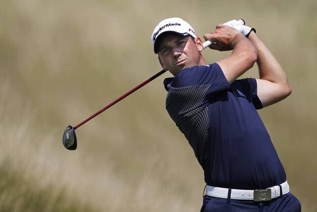 Sergio Garcia of Spain tees off on the 14th hole during the first round of the 92nd PGA Championship at Whistling Straits in Kohler, Wisconsin on August 12, 2010.  BKX2010081238