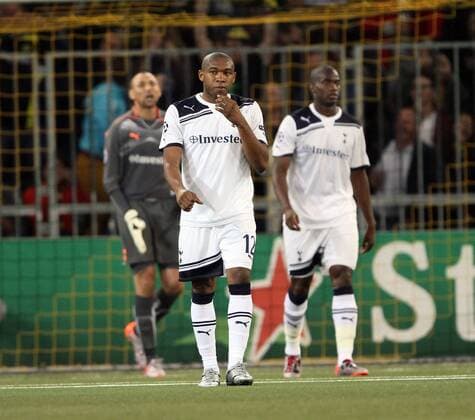 Tottenham s Wilson Palacios looks on dejected having gone 1-0 down UEFA Champions League Qualifying Young Boys Bern (yellow) v Tottenham Hotspur (white) 17th August, 2010 EDITORIAL USE ONLY. No use with unauthorised audio, video, data, fixture lists, club league logos or live services. Online in-match use limited to 120 images, no video emulation. No use in betting, games or single club league player publications.