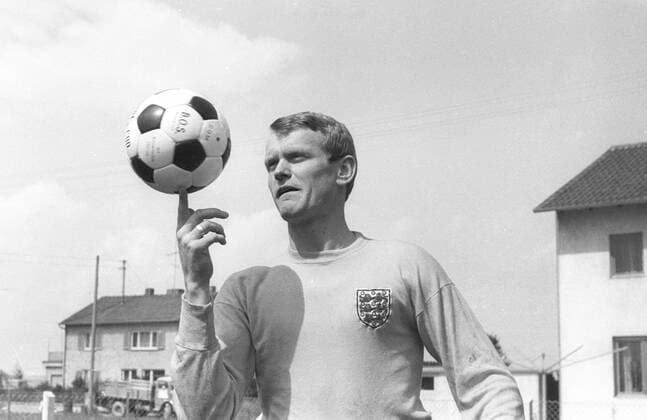 Torwart Sepp Maier (BR Deutschland FC Bayern München) im Nationaltrikot von Weltmeister Gordon Banks (England) Fußball 1. BL Herren Saison 1966 1967, FC Bayern München, BRD Einzelbild München