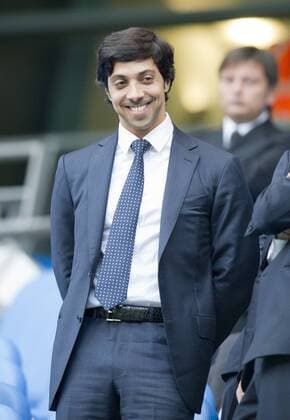 Manchester City owner Sheikh Mansour Bin Zayed al Nayhan waves as he visits the ground for the first time Barclays Premier League Manchester City v Liverpool 23rd August, 2010 EDITORIAL USE ONLY. No use with unauthorised audio, video, data, fixture lists, club league logos or live services. Online in-match use limited to 120 images, no video emulation. No use in betting, games or single club league player publications. o0 people