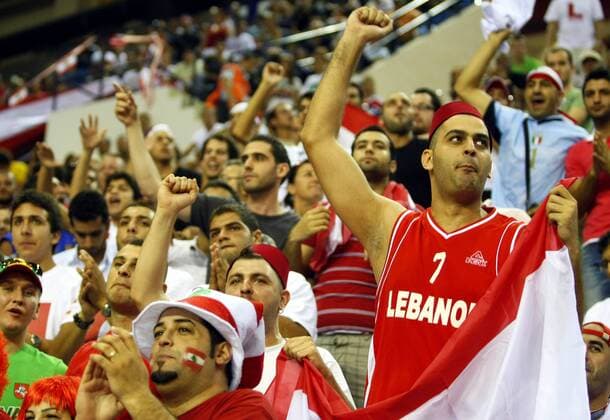 2010 FIBA World Championship GROUP D match at Halkapinar Dome Arena, Izmir. 28 August 2010. Pictured: Lebanon Fans. 