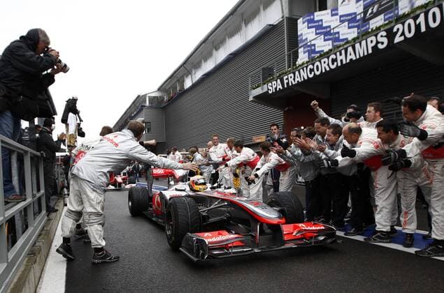 Motorsports Formula 1: World Championship 2010, GP of Belgium, winner Lewis Hamilton (GBR, Vodafone McLaren Mercedes), xHOCHxZWEIx