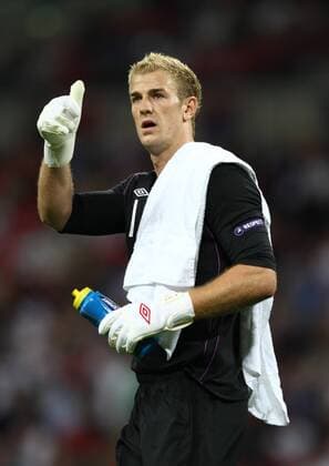 England (white) v Bulgaria (red) . . 03.09.10: Joe Hart, England. 