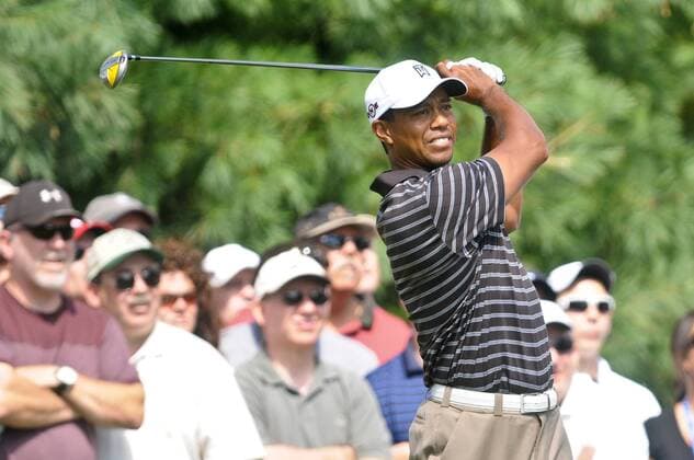 Sep. 05, 2010 - Norton, Massachusetts, United States of America - TIGER WOODS (USA) tees off on the 6th hole during the third round of the Deutsche Bank Championship at TPC Boston. - ZUMAq39