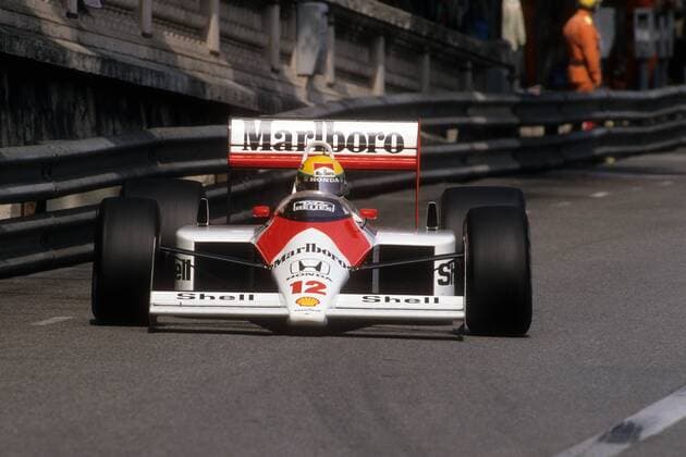 Ayrton Senna (Brasilien McLaren Honda)  o0 Freisteller Aktion