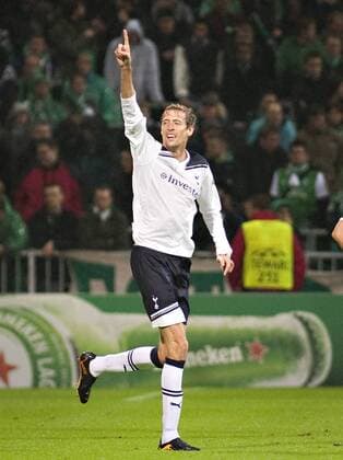Bremen, 14.09.2010, Fußball Torjubel: Peter Crouch (Tottenham) SV Werder Bremen - Tottenham Hotspur FC