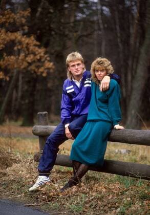 Jörg Neun (Deutschland SV Waldhof Mannheim) mit Frau Spielerfrau, Partnerin, Frau, Ehefrau, Familie