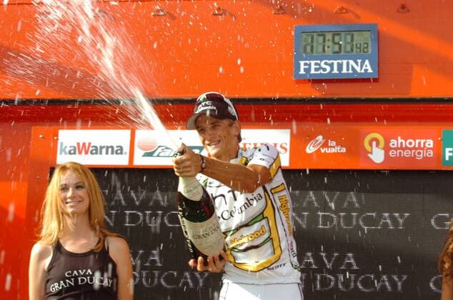 Vuelta a Espana 2010, 17. Etappe, Penafiel - Penafiel: Peter Velits (Htc - Columbia) gewinnt die 17. Etappe -  o0 Etappensieger Jubel Freude