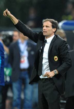 Massimiliano ALLEGRI Coach of MILAN --- AC Milan (red stripes) vs AJ Auxerre (blue) 2:0 --- ANDREAXSTACCIOLI