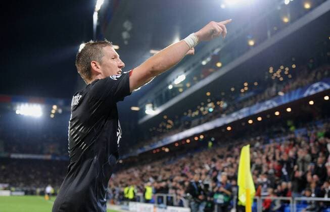 FUSSBALL CHAMPIONS LEAGUE 2010 2011, FC Basel - FC Bayern München 1:2, am 28.09.2010, Bastian Schweinsteiger (Bayern) -  o0 Jubel, Freude