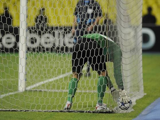 MOSCOW. MSK Zilina s goalie Martin Dubravka seen during the Champions League Group F football match in Moscow. Spartak won 3-0.  RE0D8CA8 o0 EnttÃ¤uschung