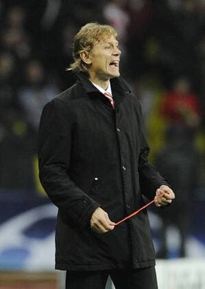 MOSCOW, Spartak Moscow s coach Valery Karpin seen during the Champions League Group F football match in Moscow. Spartak won 3-0.  RE0D8C9F