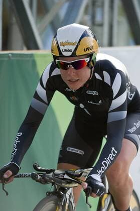Sept. 29, 2010 - Geelong, Victoria, Australia - The 3rd place getter of the Women s Time Trial Linda Melanie Villumsen (NZL) crossing Queens Park Rd bridge on the time trial circuit at the 2010 UCI Road World Championships in Geelong, Victoria, Australia. - - ZUMAx35