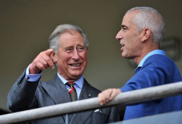 Golf - Ryder Cup 2010 - Practice Day 2 - Charles - The Prince of Wales (L) chats to USA team captain Corey Pavin at Celtic Manor, Newport 