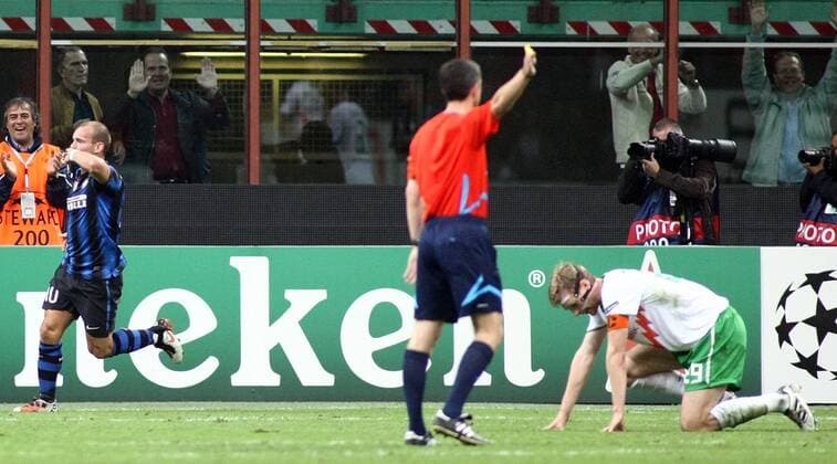 29-09-2010, Inter Mailand (blau) - Werder Bremen (weiß) - Wesley Sneijder (L) Tor zum 3-0 ---  o0 Jubel Freude