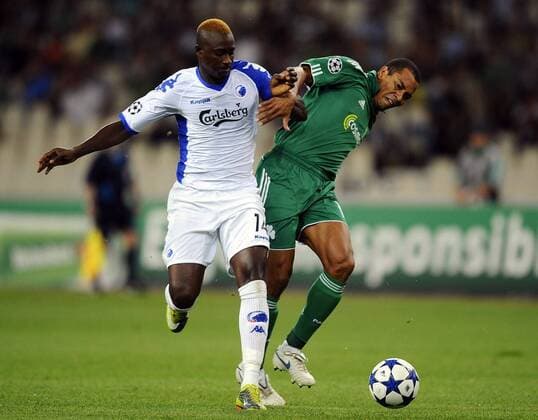 Champions League - Dame N Doye, FC Kopenhagen (L) - Djibril Cisse, Panathinaikos Athen. 