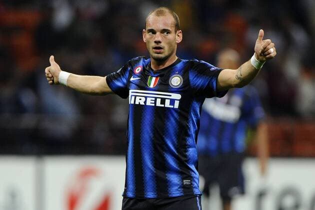 Inter Mailand vs SV Werder Bremen (weiß): Jubel bei Wesley Sneijder  o0 Jubel Freude