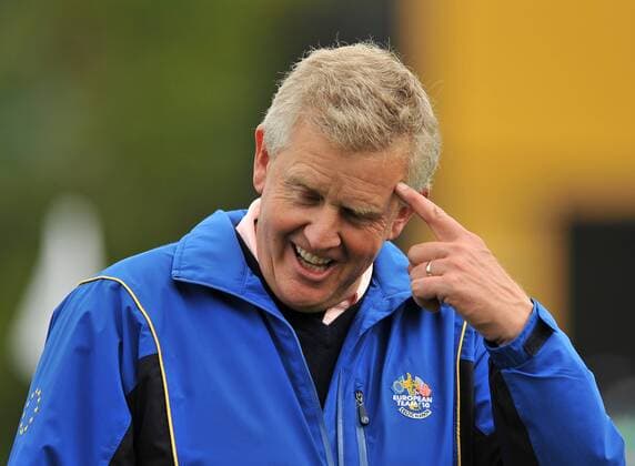 Golf - Ryder Cup 2010 - Practice Day 3, Europe team captain Colin Montgomerie (SCO) during practice at Celtic Manor, Newport 