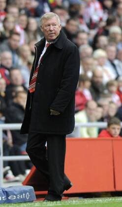 Manchester United s coach Sir Alex Ferguson. Barclays Premier League Sunderland v Manchester United 2nd October, 2010 EDITORIAL USE ONLY. No use with unauthorised audio, video, data, fixture lists, club league logos or live services. Online in-match use limited to 120 images, no video emulation. No use in betting, games or single club league player publications. o0 ManU Skepsis