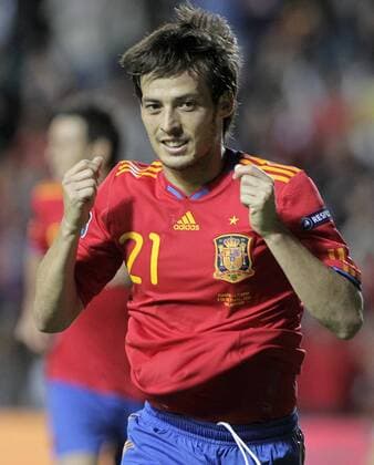 Spain s David Silva celebrates goal during UEFA Eurocup qualifying match.October 8,2010.  (162196) o0 Freude