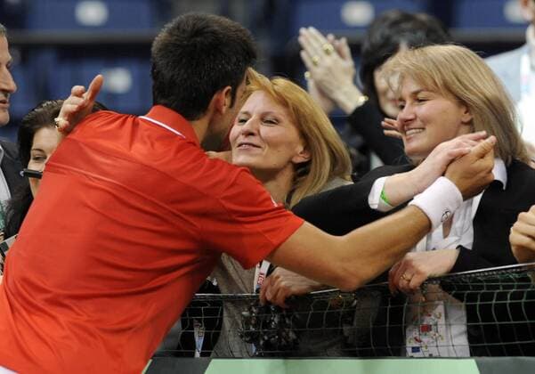 TENNIS - DAVIS CUP - NOVAK DJOKOVIC, player of Serbia with mother DIJANA. Belgrade, 05.03.2010. - NebojsaxParausic - MN Press - 