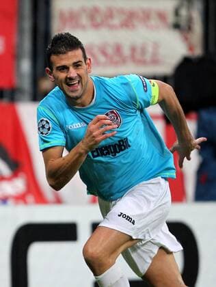 FUSSBALL - CL, Bayern vs Cluj MUENCHEN,,19.OKT.10 - FUSSBALL - UEFA Champions League, FC Bayern Muenchen vs CFR Cluj. Bild zeigt den Jubel von Cadu (Cluj).  o0 Jubel Freude