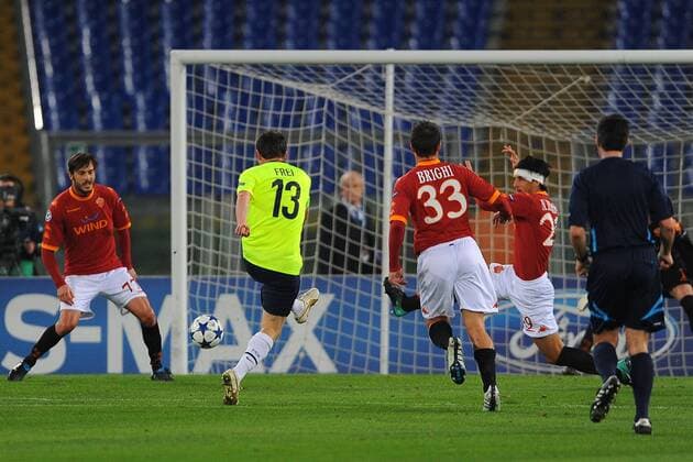 AS Rom (rot) vs FC Basel (gelb): Tor durch Alexander Frei Basel 