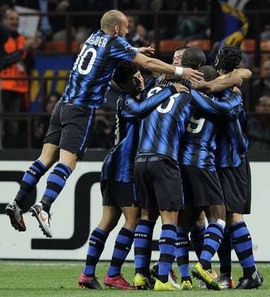Inter Mailand (blau schwarz) vs Tottenham Hotspur (weiß) --- Jubel Inter 