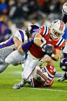 Oct. 31, 2010 - Foxborough, Massachusetts, United States of America - New England Patriots RB Danny Woodhead (39) is tackled late in the fourth quarter. The New England Patriots defeat the Minnesota Vikings 28 - 18 at Gillette Stadium. - ZUMAq39
