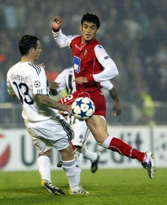 03.11.2010 Belgrade(Serbia) Partizan Belgrad - SC Sporting Braga Champions League: Luis Aguiar(r) Braga 