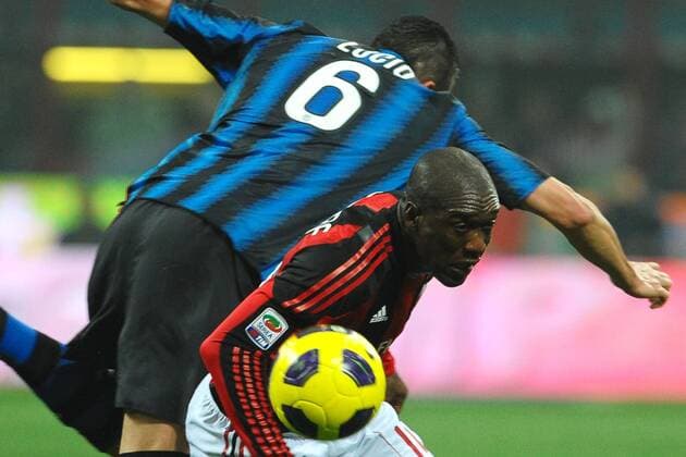 LUCIO Inter, Clarence SEEDORF Milan, 14 11 2010 - Inter Milan (blue) vs AC Milan -