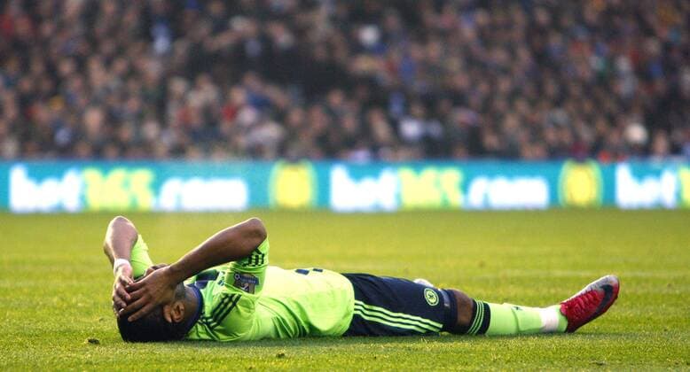 A dejected Didier Drogba of FC Chelsea after missing a chance Barclays Premier League Birmingham City v FC Chelsea (green) 20th November, 2010 EDITORIAL USE ONLY. No use with unauthorised audio, video, data, fixture lists, club league logos or live services. Online in-match use limited to 120 images, no video emulation. No use in betting, games or single club league player publications.